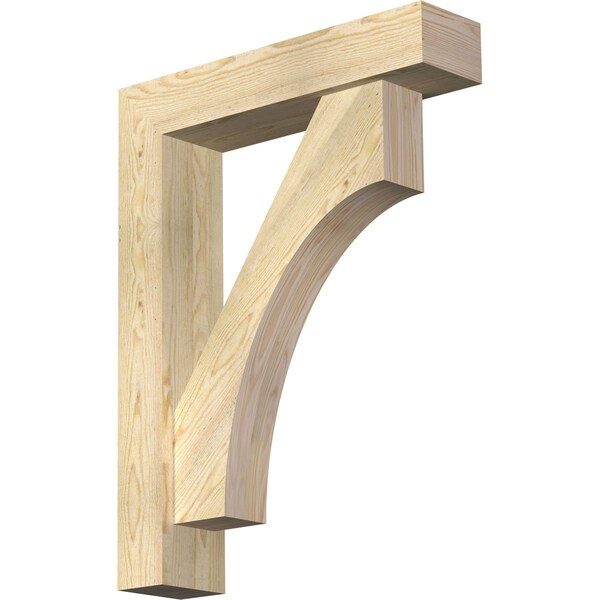 Ekena Millwork Westlake Block Rough Sawn Bracket w/ Offset Brace, Douglas Fir, 6"W x 26"D x 34"H BKT0604X26X34WTL05RDF - main